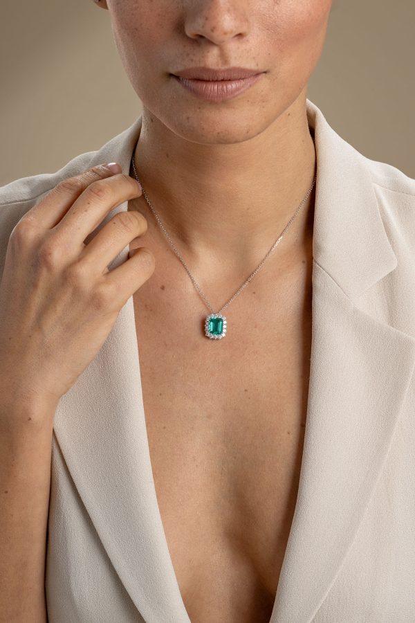 Collana con ciondolo in oro bianco - immagine 2